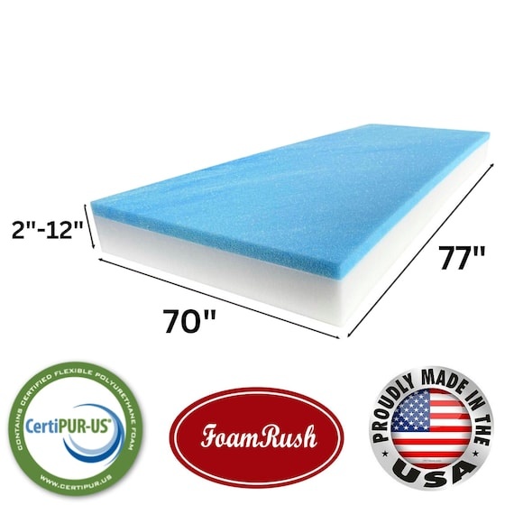 70" x 77" RV King Gel Memory Foam Insert w High Density Foam, Foam Topper, Seat Cushion Replacement, Foam Pad, Medium Firm