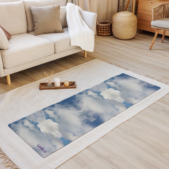 Mirrored Blue-Sky, White Clouds Yoga Exercise Meditation mat