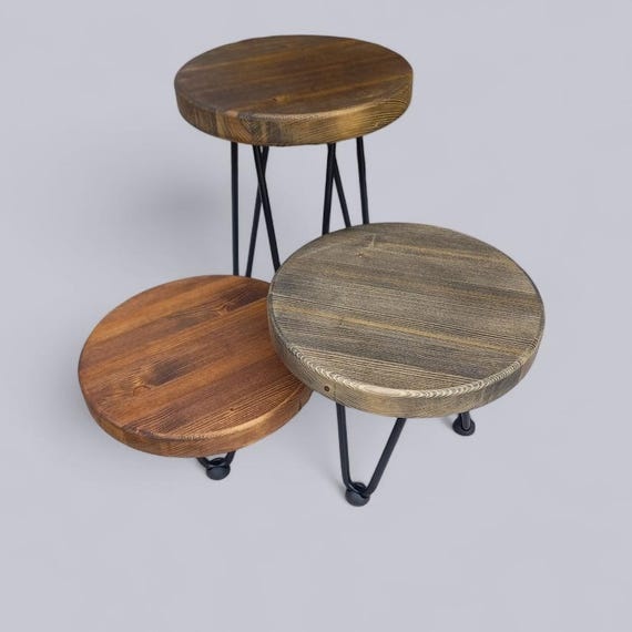 Plant Stand With Hairpin Legs // Various Colours // Plant Table // Side Table // Small Round Table // Stool// End Table.