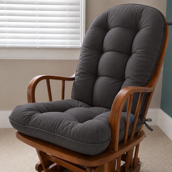 Cushion Replacements for your Glider or Rocking Chair in Charcoal Grey, custom, Dutailier, rocker Chair Pads
