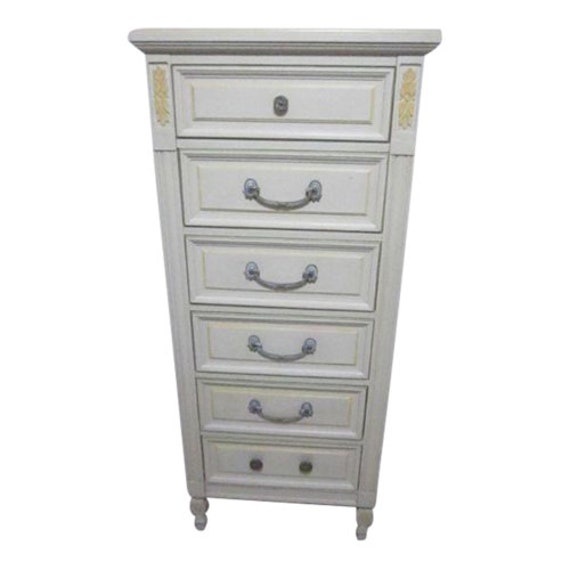 Vintage Wood Lingerie Dresser Chest Six drawer By Dixie Cream Color Shipping Is Not Free