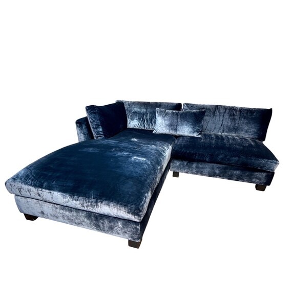 LM Pagano Custom Jewel Tone Velvet Sectional | Matthew Perry Estate