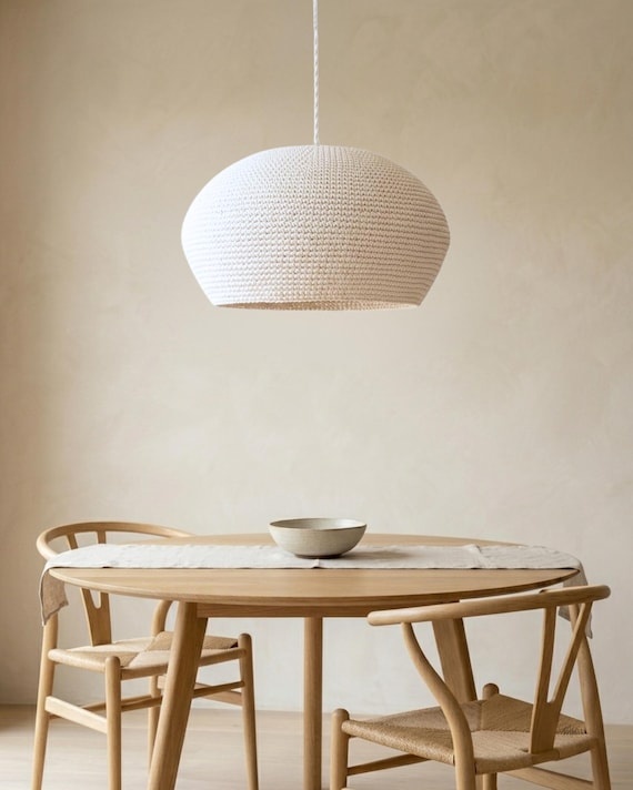 Japandi Dining Table Light, Wabi Sabi Kitchen Island Chandelier, Modern Minimalist Pendant Lamp, Neutral Boho Hanging Lighting Fixture