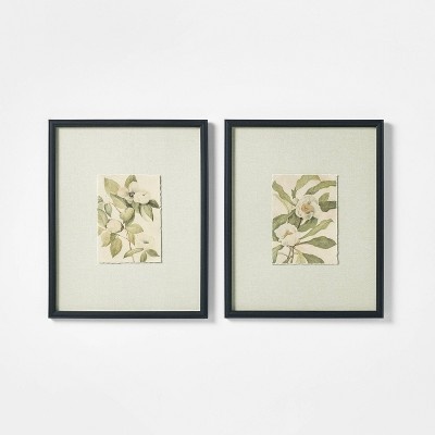 16"x20" Set of 2 Floral Framed Wall Art - Threshold™ designed with Studio McGee