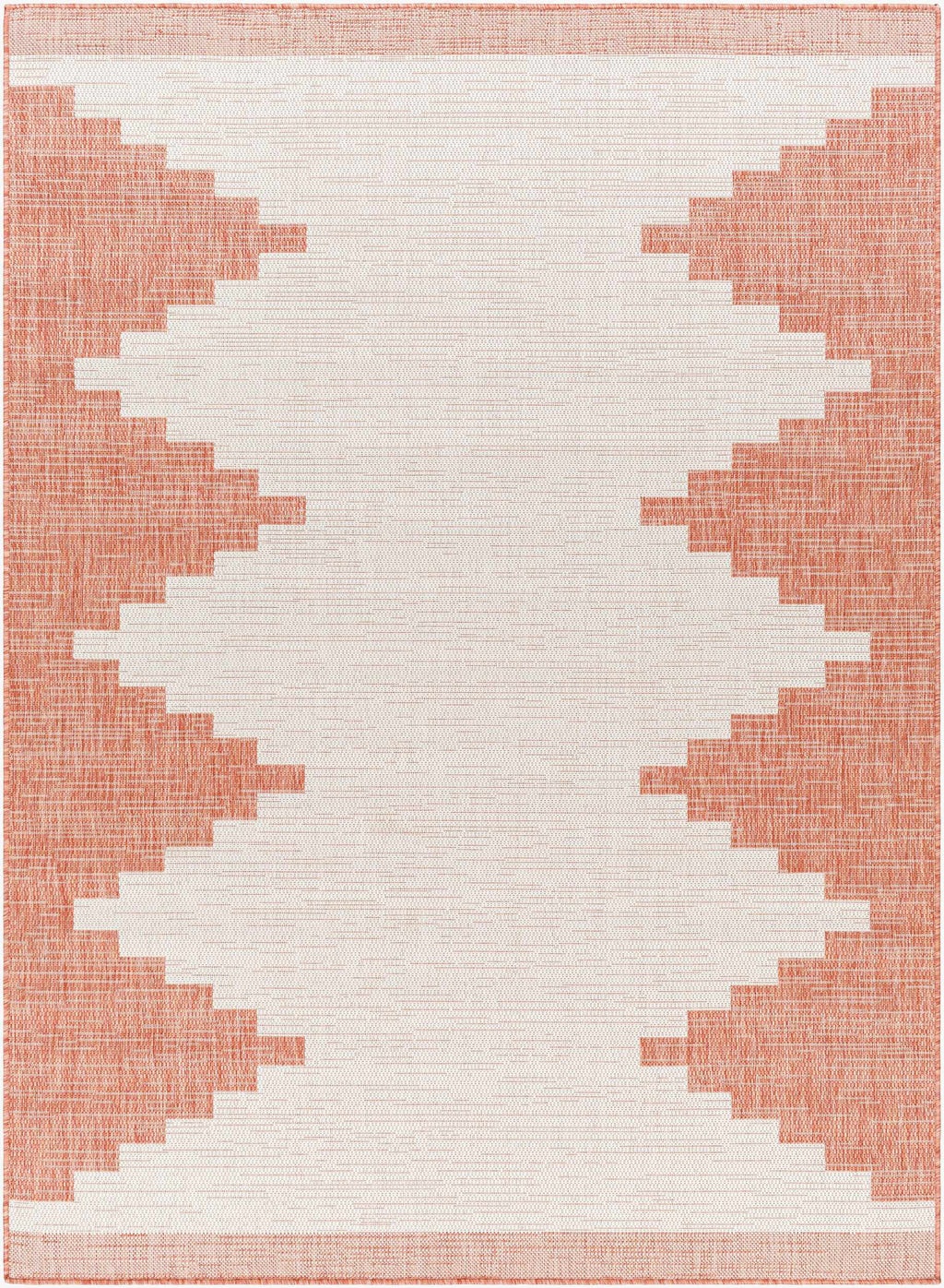 Djugun Peach Fuzz Indoor & Outdoor Area Rug | Diamond Geometric Aegean Rug